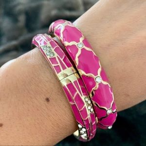 Fuchsia Duo Enamel Bracelet Set